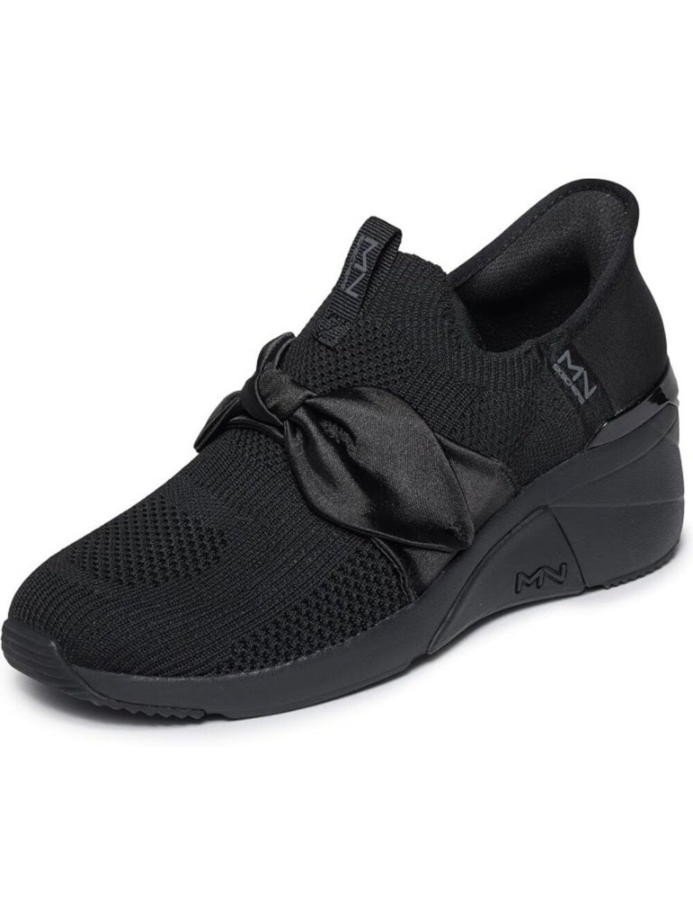 Skechers A Wedge Enzie Women's Size 7 Black Hands Free Slip-Ins Sneakers NIB